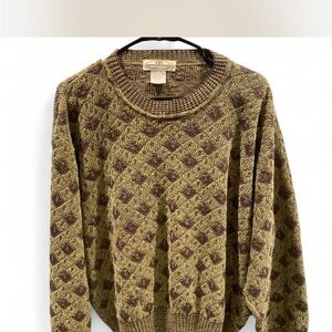 Pronto Uomo Olive and Brown Crew Neck Sweater